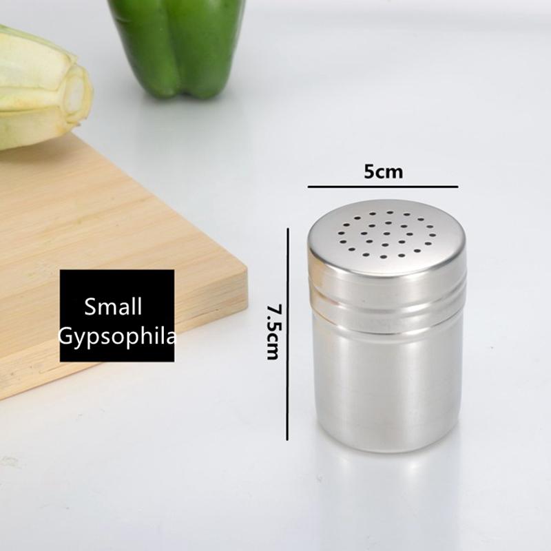 Stainless Steel Pepper Bottle with Rotating Cover Seasoning Storage Can Spice Jar Salt Sugar Container Kitchen Tools
