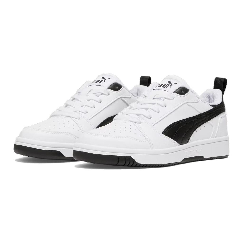 Puma Rebound V6 Lo Детские кеды для скейтбординга Детские кроссовки Белый Черный 393833-02