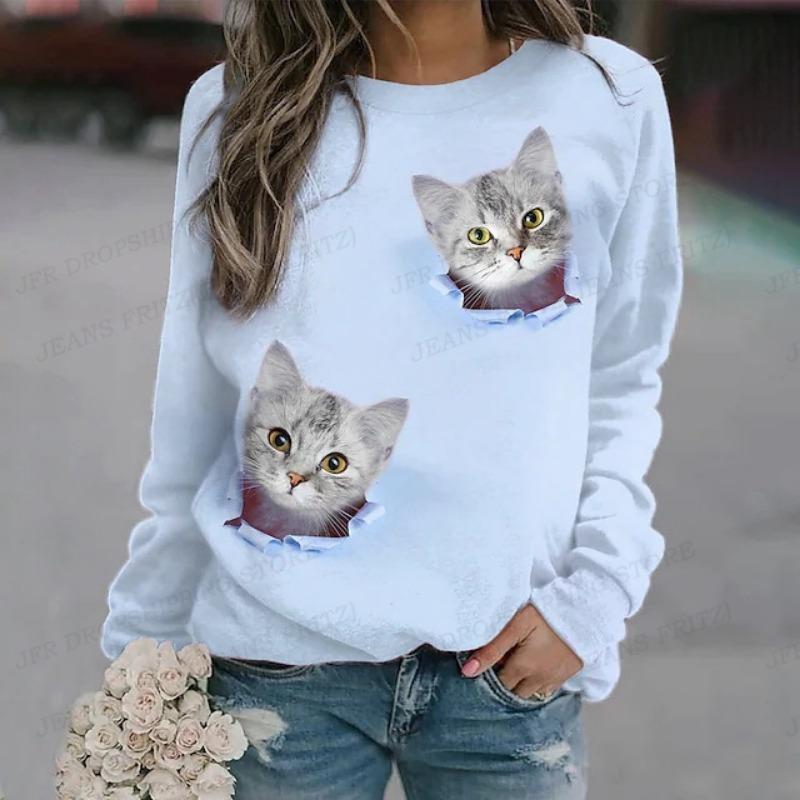 Забавные толстовки с котом, женская модная толстовка с капюшоном с изображением утки, толстовки для девочек, женские толстовки, кавайная одежда, эстетика, Sudadera Cat