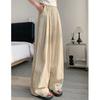 Women's High Waist Wide Leg Straight Long Ice Silk Loose Fit Casual Pants Trousers