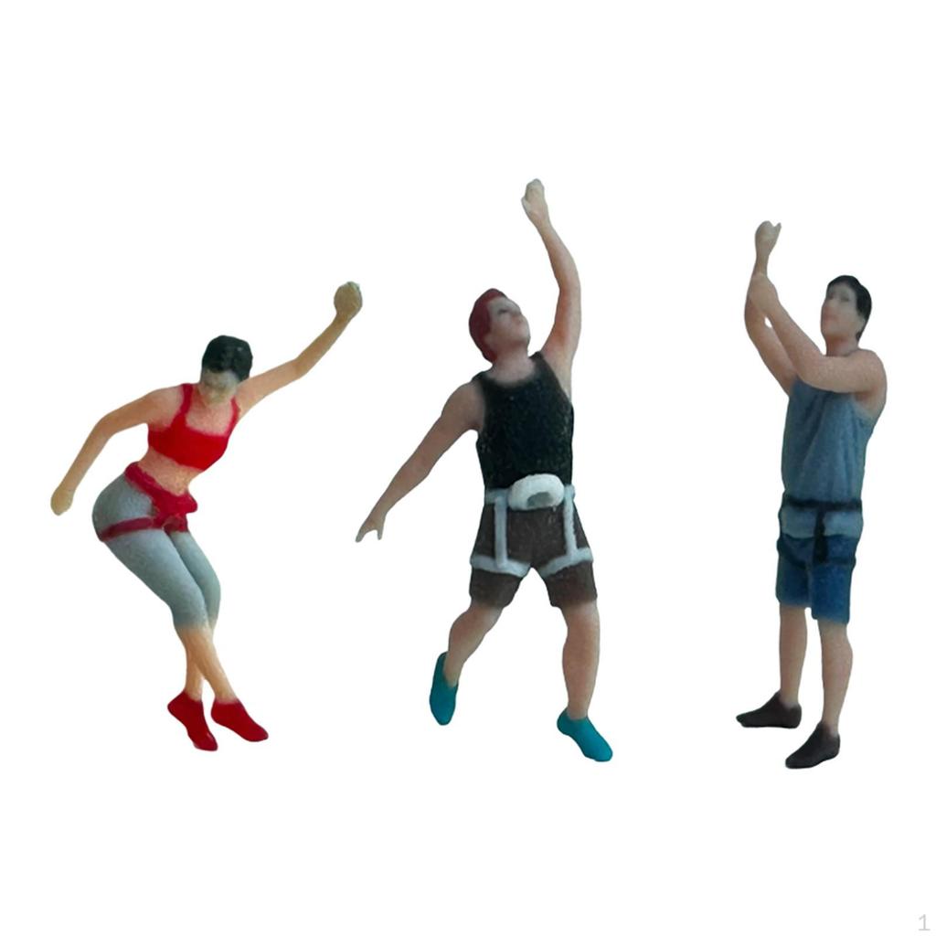 3 Climbing Figures, Climbers, Resin, Small Human Model for Dioramas, Fairy Garden,