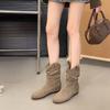 Женские летние короткие ботинки на плоской подошве, новые ботинки Мартина, ботинки с голенищем, осенне-зимние ковбойские ботинки в западном стиле