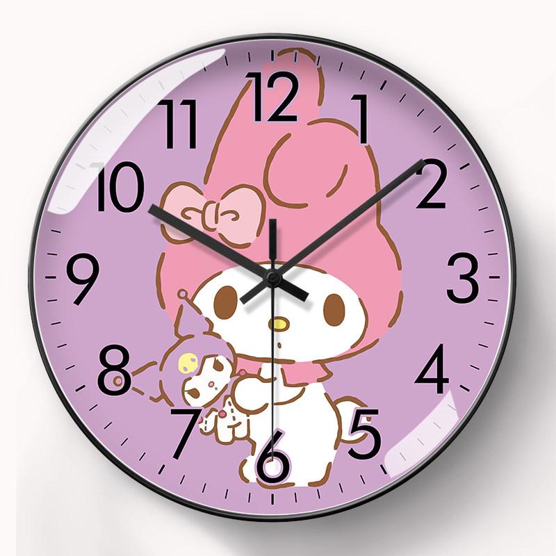 Женские кварцевые настенные часы My Melody: Бесшумный ход, Автоматическая установка времени, Идеально для комнат принцесс