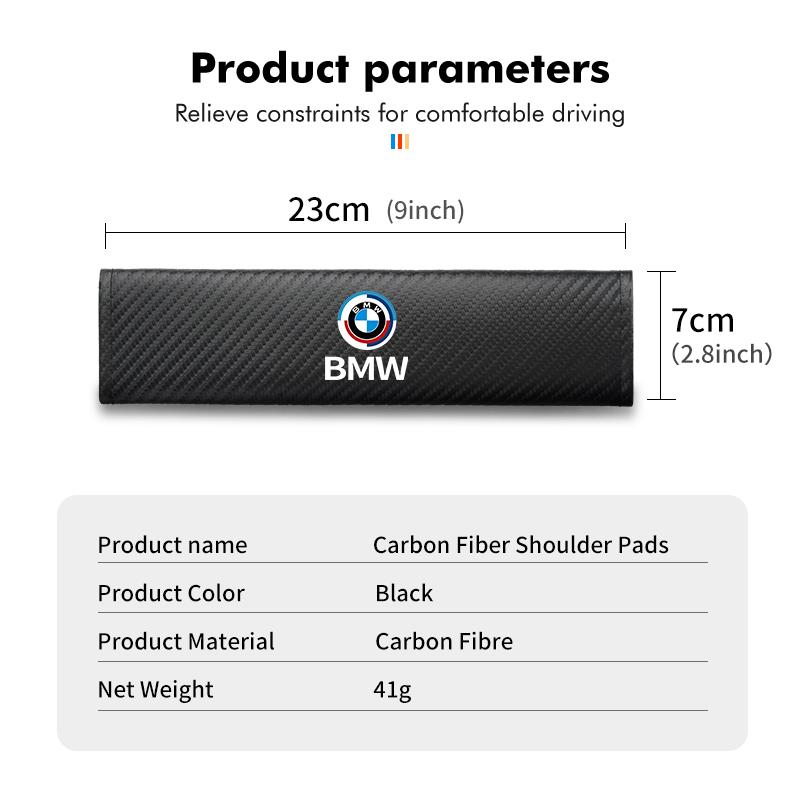 Car Seat Belt Carbon Fibre Shoulder Protection Pad Accessories For BMW Performance M2 M3 M4 X1 X3 X4 X5 E87 X7 E91 G20 ZNBUA1