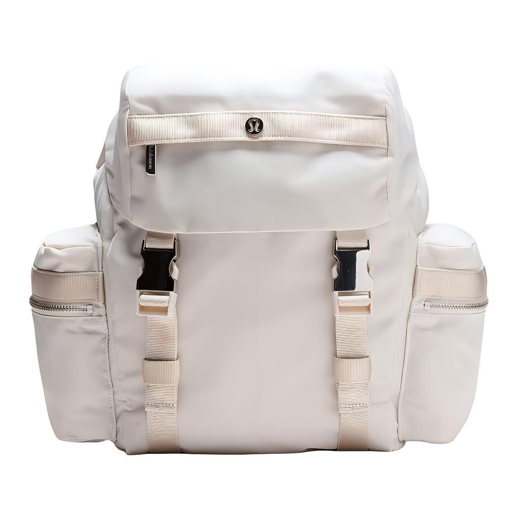 Lululemon Wunderlust 14L Drawstring Buckle Closure Design Convenient Storage Nylon Mini Backpack Unisex Backpack Bone-Silver LU9B23S-BONE