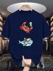 Cute Summer Crab Diving Shark Graphic Unisexs Crew Neck T Shirt Funny Sea Cartoon Print Soft Loose Casual Street Tee Fo Animal Fans