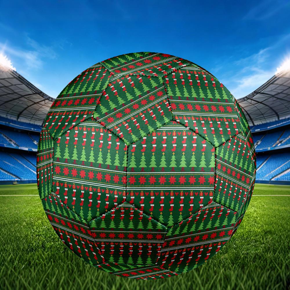 1pc Christmas Knit Size 5 Soccer Ball Professional Match Training Football Indoor &Outdoor Sports Ball Lightweight Durable m6547