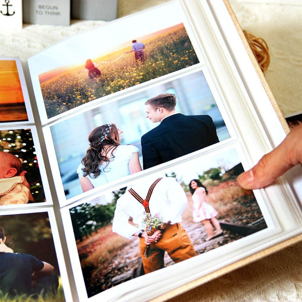 Вставной 4R6 Льняной Фотоальбом Памятный Семейный Альбом Креативный Альбом для Воспоминаний Свадебный