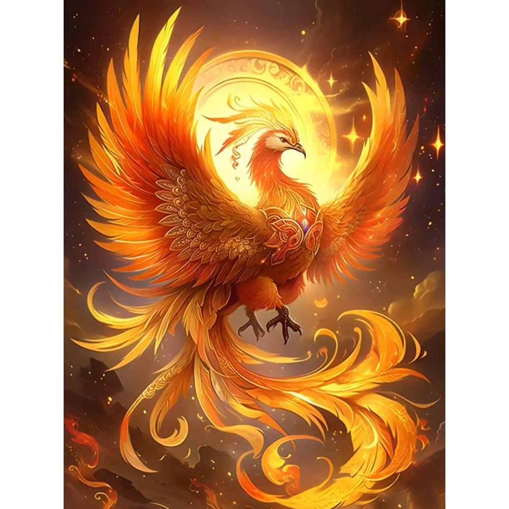 Алмазная картина Милая девушка Круглая алмазная живопись Ручная работа Феникс Животное Искусство Картина маслом Diy Алмазная мозаика Картина Украшение дома Рождественский подарок