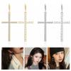 Zircon Crystal Cross Earrings Gothic Ear Accessory Personalized Crucifix Dangle Earring  Gift