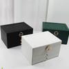 Lockable Storage Box Leather Jewelry Packaging Box Multi-function Double Layer Jewelry Box  Travel