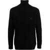Polo Solid Color Embroidered High Neck Pullover Knit Sweater Men Sweater Black 710876836-002