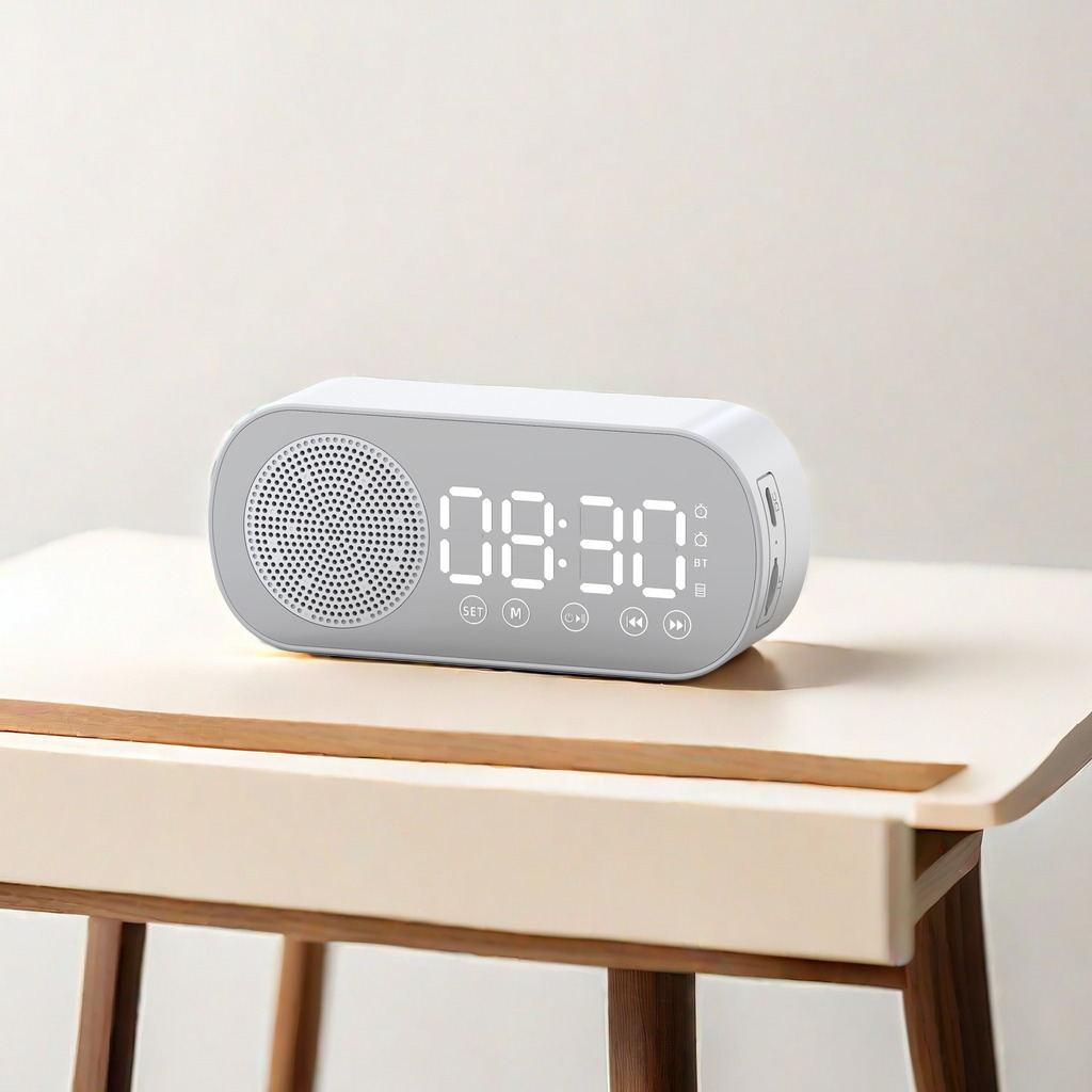 Умный Bluetooth-динамик с будильником, двойной будильник, FM-радио, сенсорная кнопка для рабочего стола, дома, для установки на транспортном средстве
