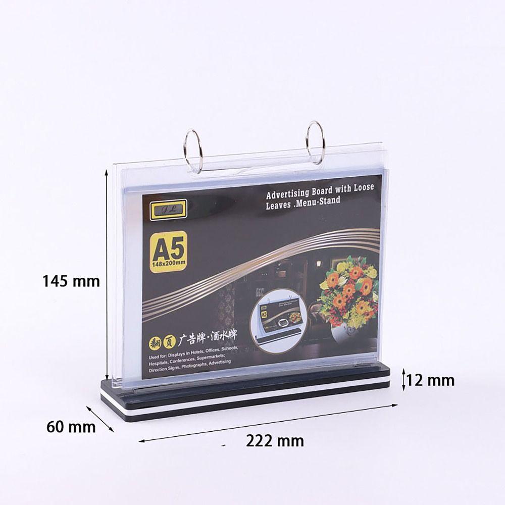 Waterproof Table Menu Stand A4 A5 A6 Flip Menu Stand Clear Paper Menu Display Stand  Dining-table