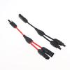 Power Solar Connectors 20A Y-Branch Cable, Solar Cable Parallel Adaptor In Pair For Solar Panel 1*M/Ff+1*F/Mm Black Red Power