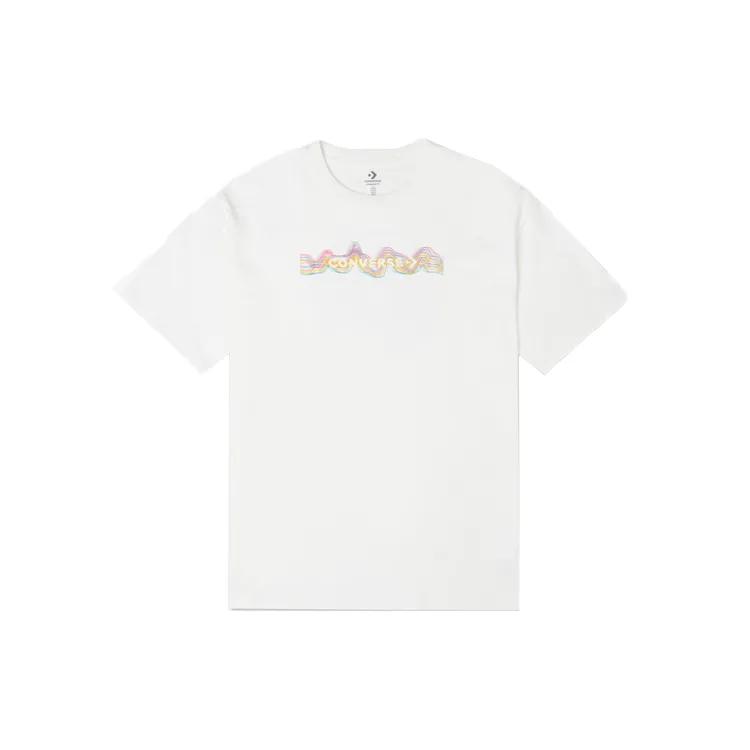 Converse T Shirts Men's White Crew Neck Moderate Straight Fit (Unisex) T-Shirts 10022775 A01