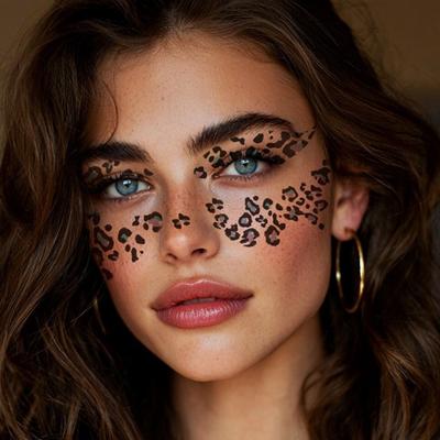 10pcs Water Transfer Leopard Print Tattoo Stickers Instant Body Art Sticker Cosplay