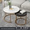 Modern Round Coffee Table: Elegant Small Side Table for Living Room or Balcony