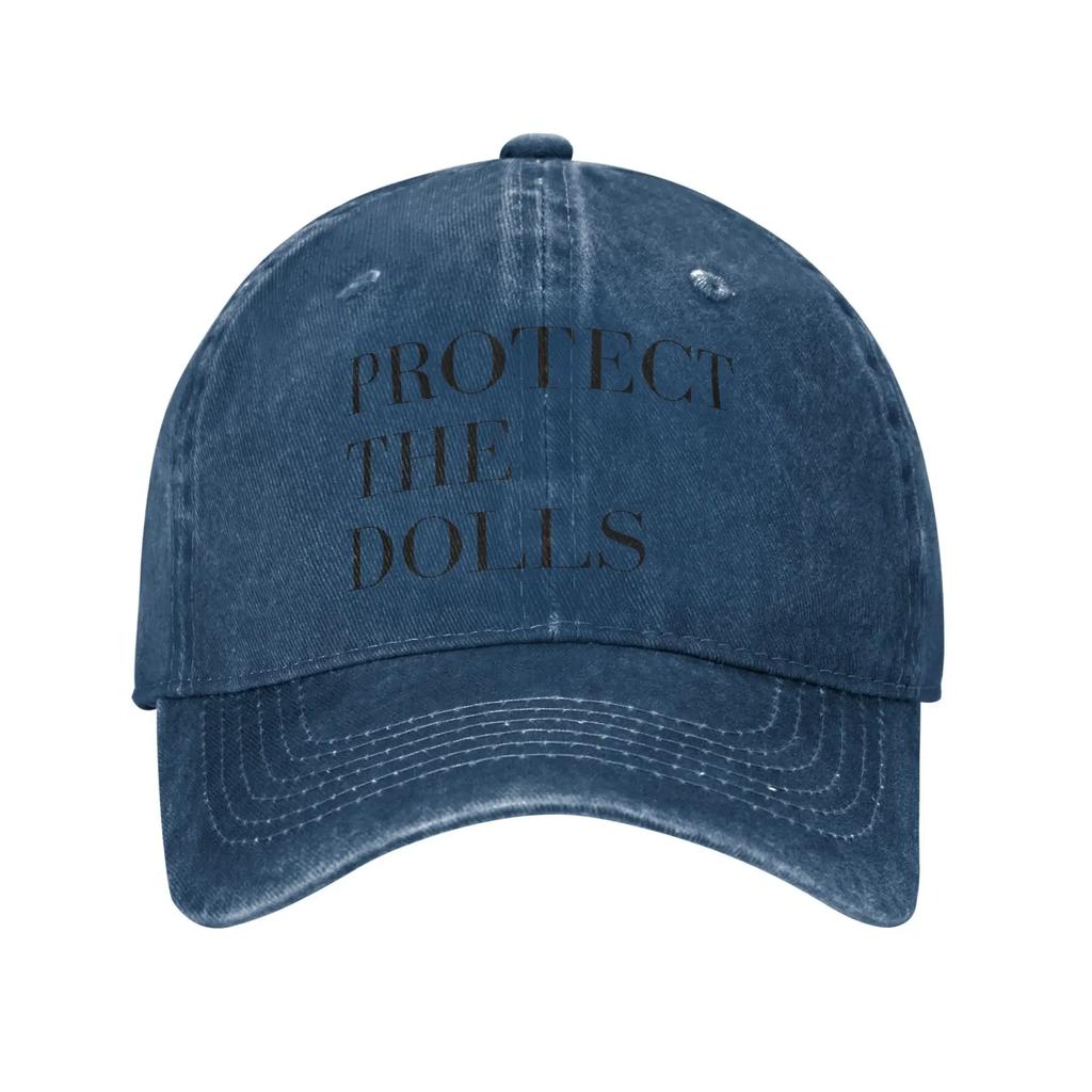 Baseball Cap Protect The Dolls Summer y2k Retro Trucker Hat Black Letter Print Men Adult Tennis Skate Sunscreen Baseball Caps