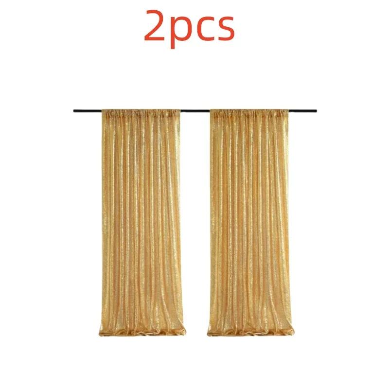 Золотистые/Серебристые Шторки-Фон из Пайеток, 2 Панели - Шторки из Пайеток 2 фута x 8 футов для Вечеринки Свадьбы Фон с Пайетками Сценические Украшения
