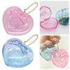 1Pcs Heart-shaped Love Jewelry Case with Keychain Pendant Container Cute Plastic Storage Box