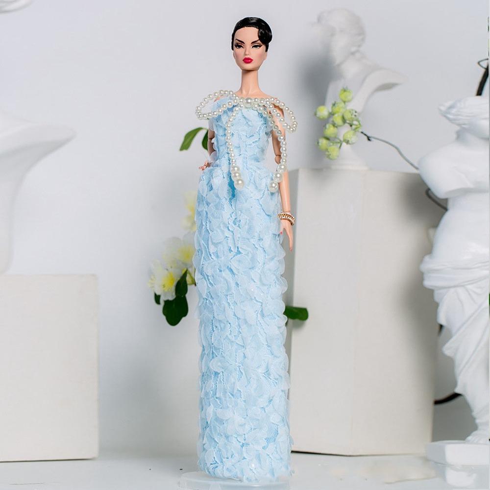 Европейская модная кукла-супермодель, синее платье, кукольное платье принцессы для куклы 30 см/для кукол BJD 1/6