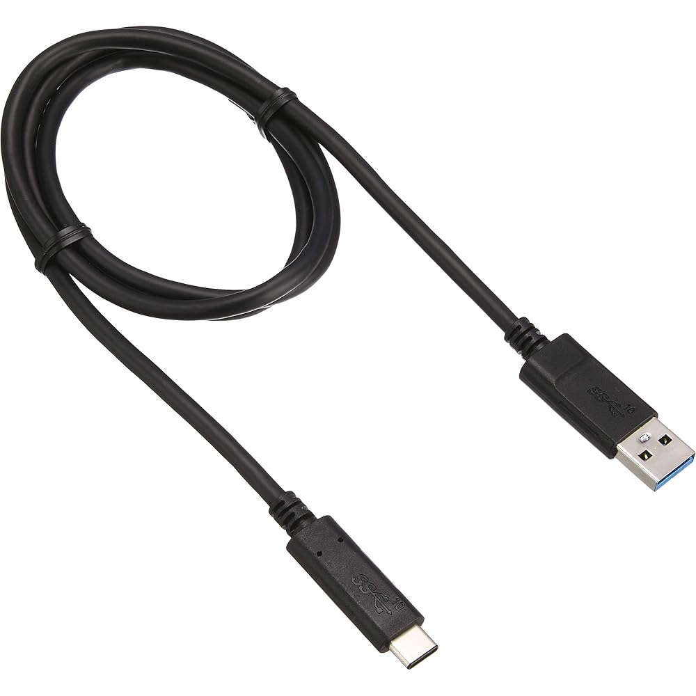 USB-кабель Elecom Type C (USB-A на USB-C) 1,0 м USB 3.1 Сертифицированный Выход 3А Макс. 10 Гбит/с Черный USB3-AC...