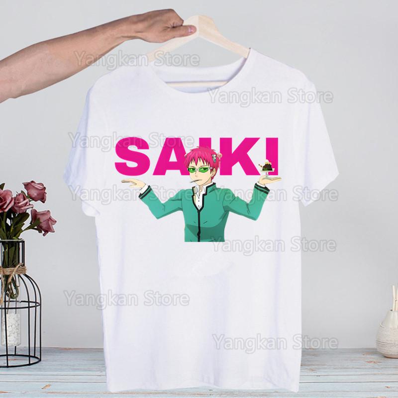 Футболка Saiki Kusuo The Disastrous Life of PSI Saiki K Унисекс Футболки Качественный Летний Топ Футболки с коротким рукавом Футболки Футболка Рубашка
