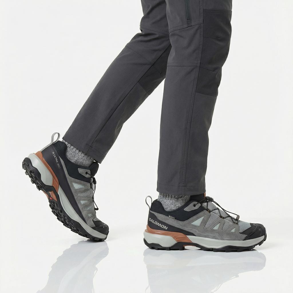 SALOMON X ULTRA 360 Leather GTX - GORE-TEX - Мужские походные ботинки Треккинговые ботинки Серый 479794 ОРИГИНАЛ