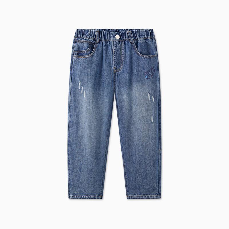 MQD Boys' Autumn New Release, Versatile Simple Split-Line Jeans