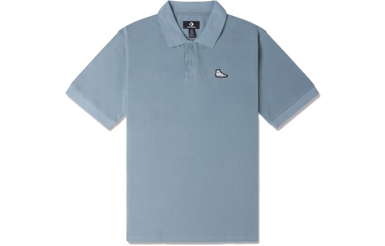 Converse Polo Shirts Men's Blue Gray Polo Collar Moderate Straight Fit 10024739-A03