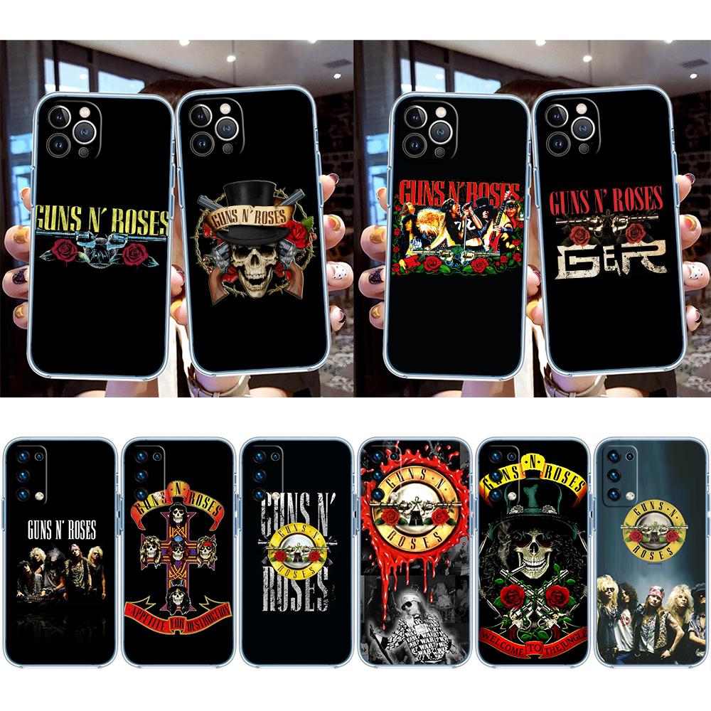 BH24 G-guns R-roses Прозрачный чехол для телефона для Samsung Galaxy A04 A04S A14 A23 A34 A54 M23 M33 M52 M53