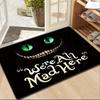 Unwelcome Halloween Door Mat Gothic Skull Bat Non-Slip Entry Rug Spooky Front Door Floor Carpet Decor