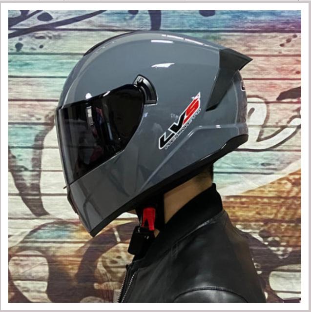 Шлем для электромобиля LVS, всесезонный универсальный для мужчин и женщин, мотоциклетный противотуманный полный шлем, серый гоночный индивидуальность, крутые и электромобили