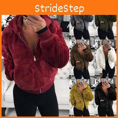 Роскошное женское пальто-куртка «Тедди» Зимнее теплое с капюшоном Меховое Пушистое Верхняя одежда Пальто