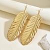 European and American style jewelry, exaggerated personality, large leaf feather design, fashionable earrings, versatile and high-end stud earrings