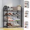 Black Assembly Shoe Rack Plastic Assembly Shoecase Practical 4 Tiers Shoe Cabinet Students