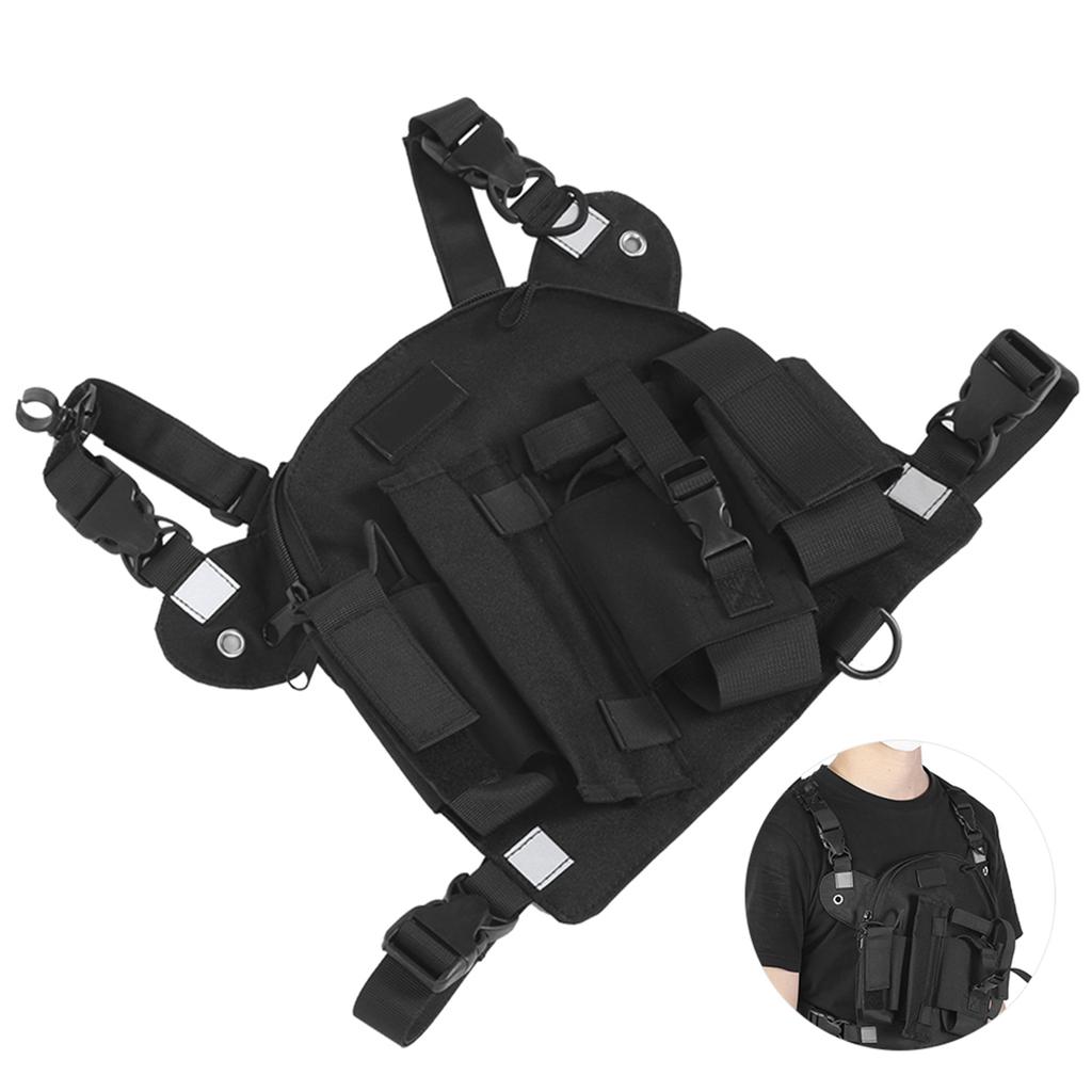 Рация Нагрудный Фронтальный Подсумок Тактика Открытый Жилет Разгрузка Сумка для Ношения Сумка для ХраненияЧерный
