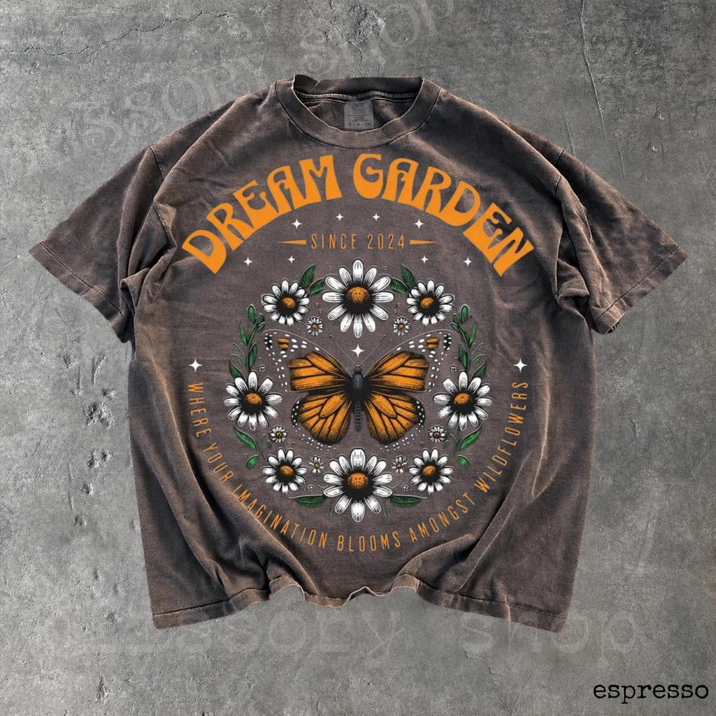 Vintage Butterfly Graphic Tee, Dream Garden Wildflower Shirt, Botanical Nature Butterfly Tee, Cottagecore Floral Butterfly Gift Tee