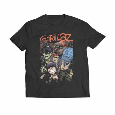 Графическая хлопковая унисекс футболка с участником Gorillaz Летняя дышащая Мужская мода Короткий рукав Футболка подарок фанату