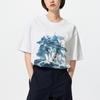 Uniqlo X Mobile Suit Gundam 45-я годовщина Коллаборация SS25 Робот Узор Принт Буквы Свободный крой Круглый вырез Короткий рукав Футболка 474437-00