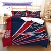 New England Patriots Logo Pattern Bedding Set Quilt Cover Pillowcase Home Decor Gift (1 * duvet cover + 2 * pillowcase, without co