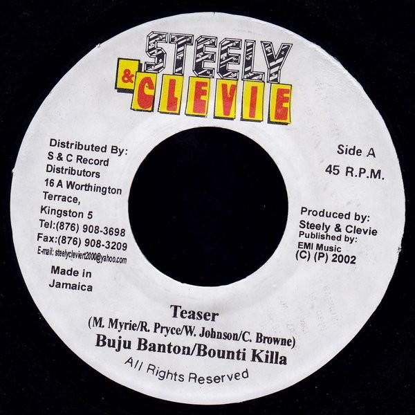 7inch Record BUJU BANTON / BOUNTY KILLER - Teaser NONE Steely & Clevie 2002 Jamaica Reggae, Ska & Dub Used