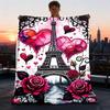 1 шт. Плед Paris Love для улицы - Мягкий флис, уютный для путешествий и кемпинга - Всесезонное теплое покрывало для кровати, можно стирать в машине yy251229073