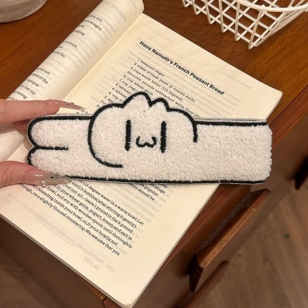 Plush Fabric Wide Hair Hoop Embroidered Detail Wide Band Animal Headband Daily Hair Styling