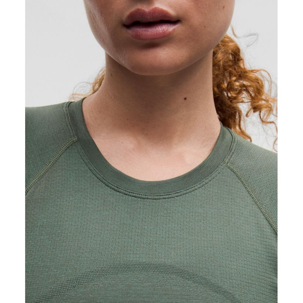 Lululemon Рубашка Swiftly Tech Cropped с длинным рукавом 2.0 Dark Forest Dark Forest