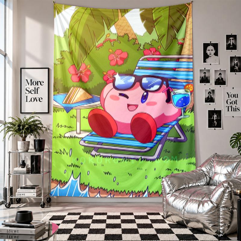 Wall TapestryKirby Art Hanging Cloth Decorative Background Cover for Room Decoration