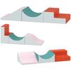 3-Piece Climbing and Crawling Set for Toddlers, Faux Leather, Foam, Light Grey