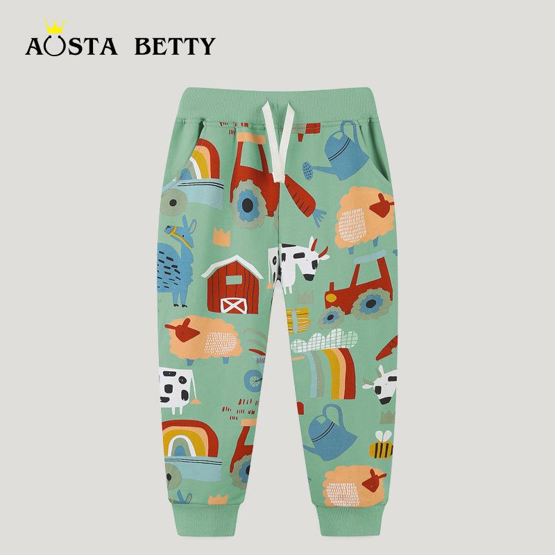Aostabetty Европейский стиль Детские штаны-свитшот с мультяшным принтом - Осенние новинки Детские спортивные штаны