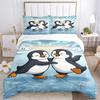 Penguins Ice Adventure Print 3Pcs Bedding Setduvet Cover With 2 Bedropillowcase Home Birthday Gift
